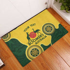 Custom Australia Boomers Rubber Doormat Aboriginal With Marble Pattern - Yellow