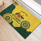 Custom Australia Boomers Rubber Doormat Aboriginal With Marble Pattern - Yellow