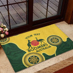 Custom Australia Boomers Rubber Doormat Aboriginal With Marble Pattern - Yellow