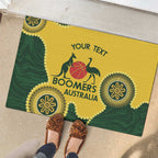 Custom Australia Boomers Rubber Doormat Aboriginal With Marble Pattern - Yellow
