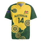 Custom Australia Boomers Rugby Jersey Aboriginal With Marble Pattern - Yellow