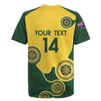 Custom Australia Boomers Rugby Jersey Aboriginal With Marble Pattern - Yellow