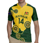 Custom Australia Boomers Rugby Jersey Aboriginal With Marble Pattern - Yellow