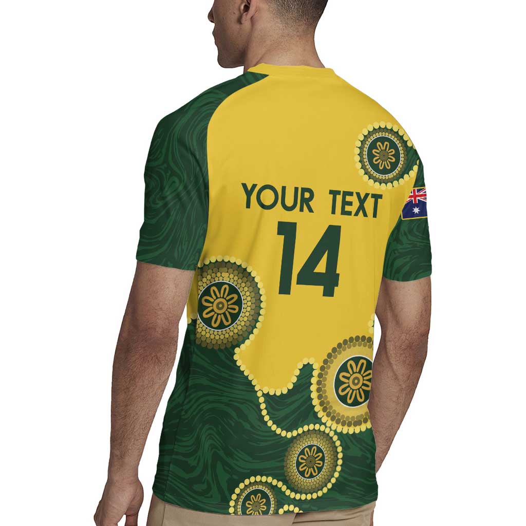 Custom Australia Boomers Rugby Jersey Aboriginal With Marble Pattern - Yellow