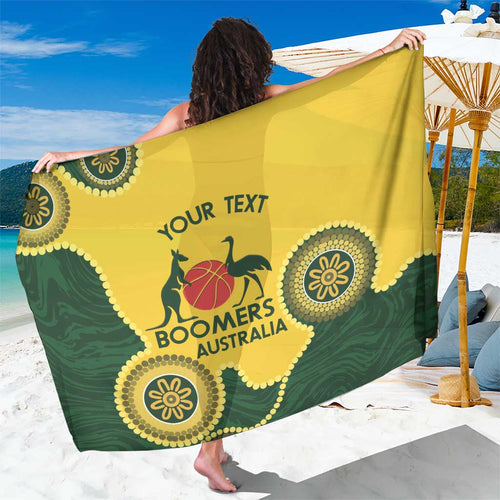 Custom Australia Boomers Sarong Aboriginal With Marble Pattern - Yellow