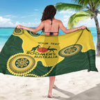Custom Australia Boomers Sarong Aboriginal With Marble Pattern - Yellow