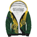 Custom Australia Boomers Sherpa Hoodie Aboriginal With Marble Pattern - Yellow