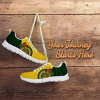 Custom Australia Boomers Sneakers Aboriginal With Marble Pattern - Yellow