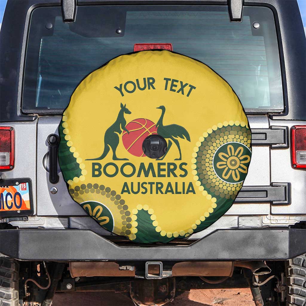 Custom Australia Boomers Spare Tire Cover Aboriginal With Marble Pattern - Yellow