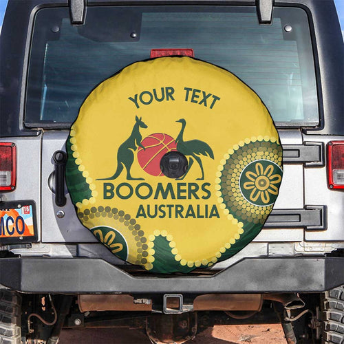 Custom Australia Boomers Spare Tire Cover Aboriginal With Marble Pattern - Yellow