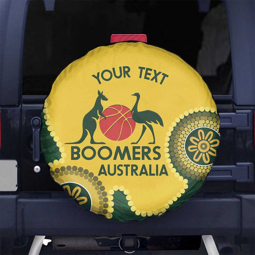 Custom Australia Boomers Spare Tire Cover Aboriginal With Marble Pattern - Yellow