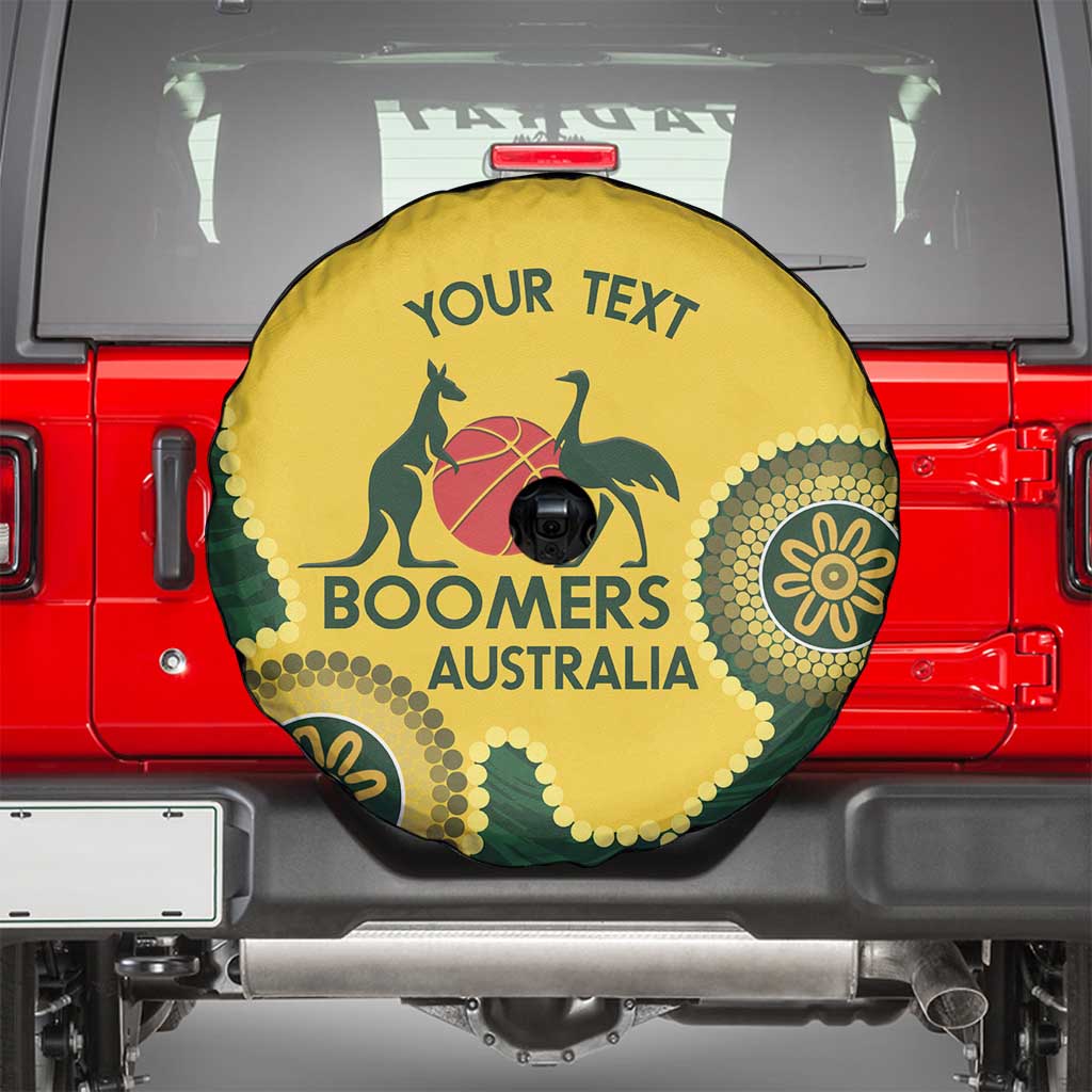 Custom Australia Boomers Spare Tire Cover Aboriginal With Marble Pattern - Yellow
