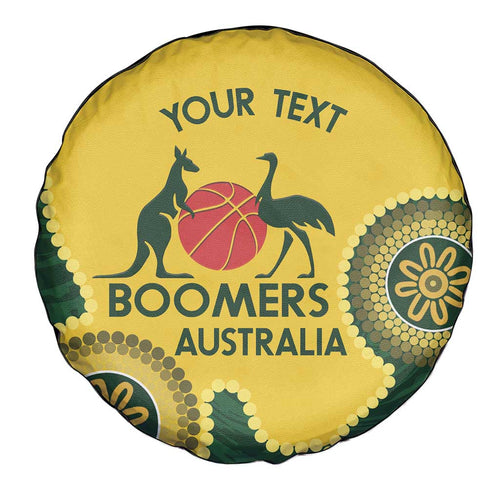 Custom Australia Boomers Spare Tire Cover Aboriginal With Marble Pattern - Yellow