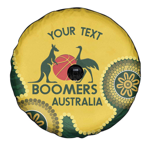 Custom Australia Boomers Spare Tire Cover Aboriginal With Marble Pattern - Yellow
