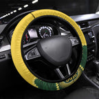 Australia Boomers Steering Wheel Cover Aboriginal With Marble Pattern - Yellow