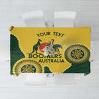 Custom Australia Boomers Tablecloth Aboriginal With Marble Pattern - Yellow