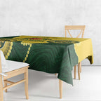 Custom Australia Boomers Tablecloth Aboriginal With Marble Pattern - Yellow