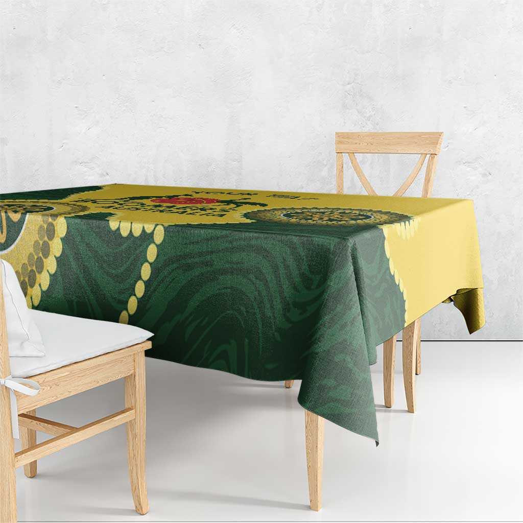 Custom Australia Boomers Tablecloth Aboriginal With Marble Pattern - Yellow