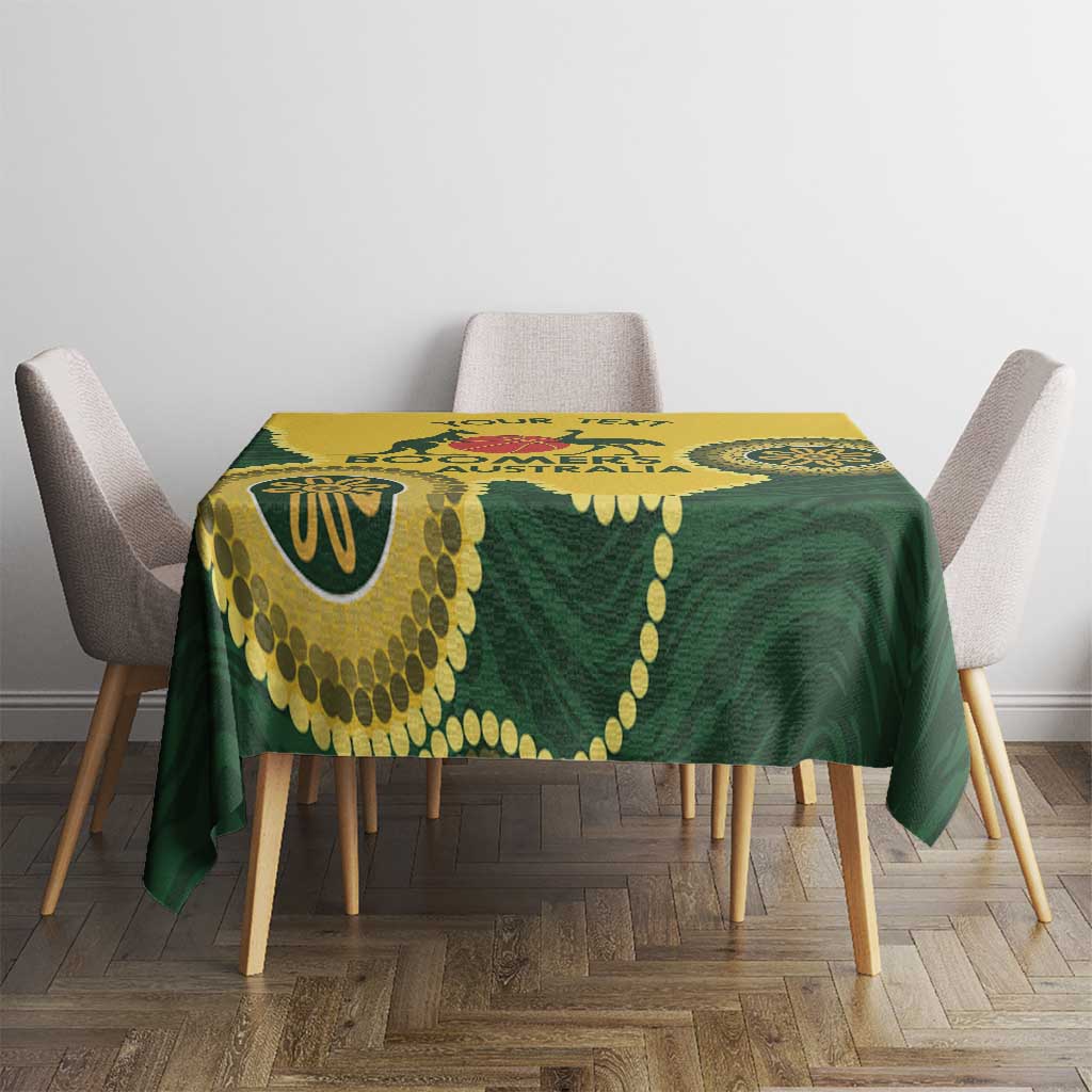 Custom Australia Boomers Tablecloth Aboriginal With Marble Pattern - Yellow
