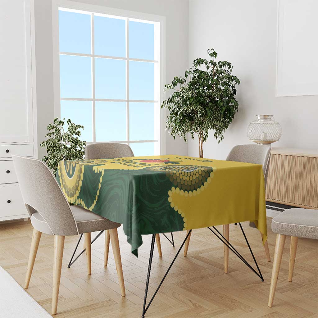 Custom Australia Boomers Tablecloth Aboriginal With Marble Pattern - Yellow