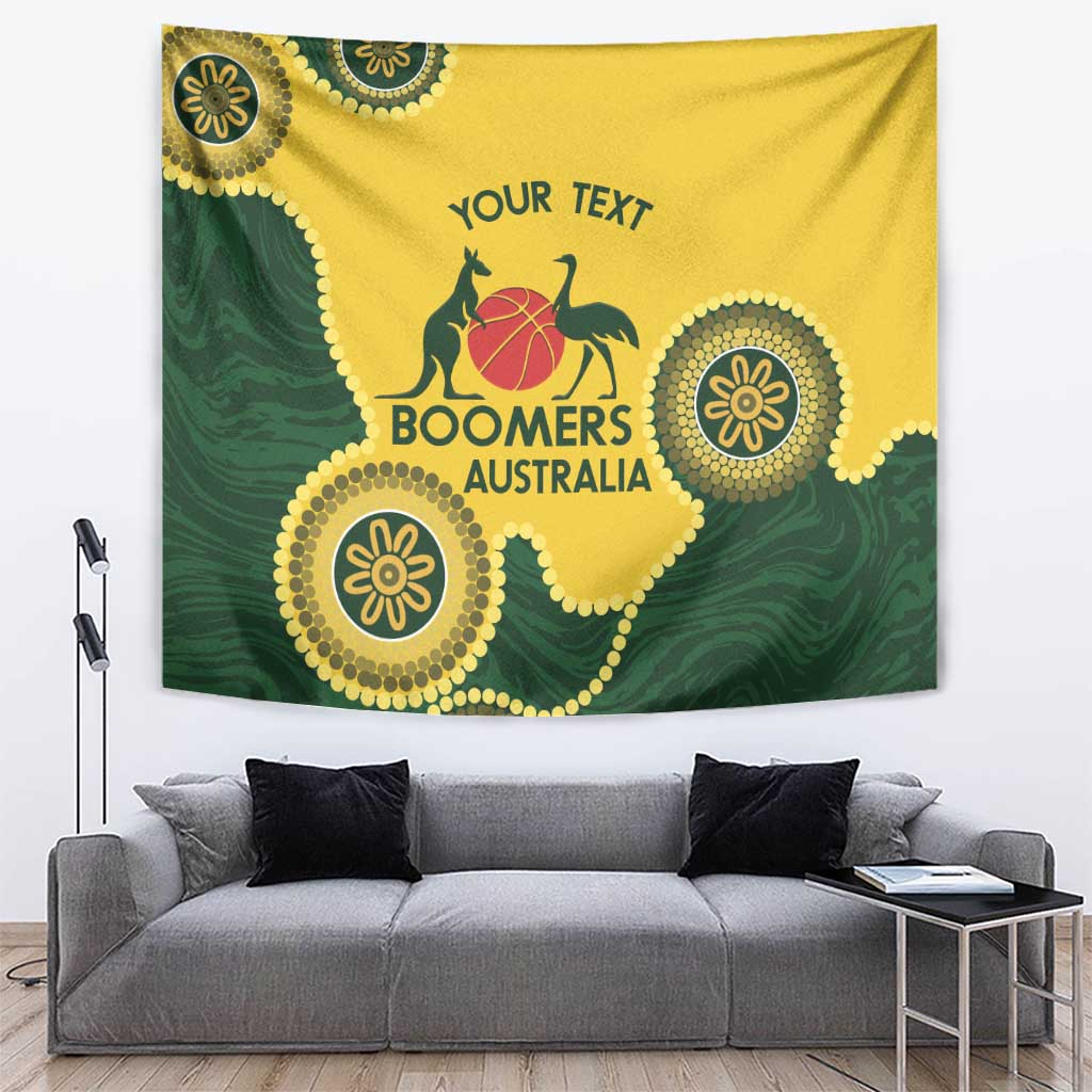 Custom Australia Boomers Tapestry Aboriginal With Marble Pattern - Yellow