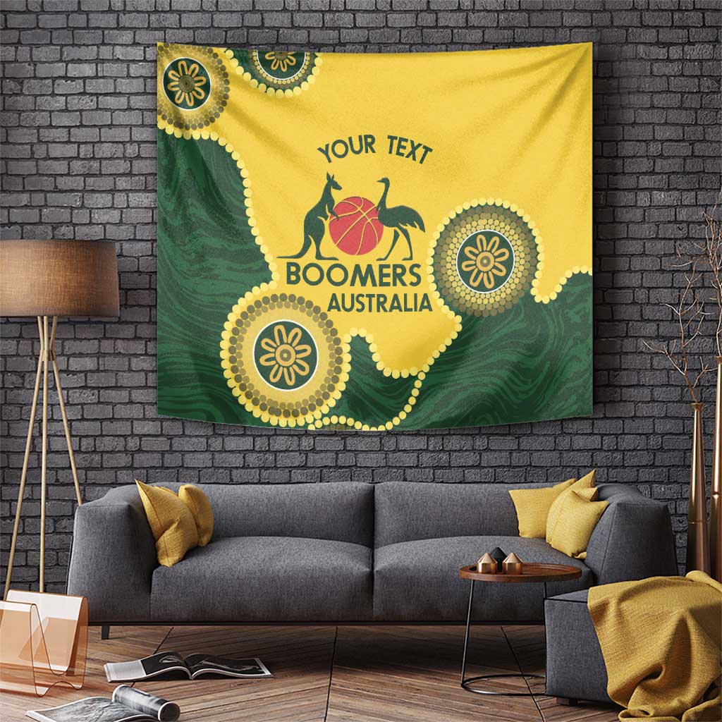 Custom Australia Boomers Tapestry Aboriginal With Marble Pattern - Yellow