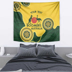 Custom Australia Boomers Tapestry Aboriginal With Marble Pattern - Yellow