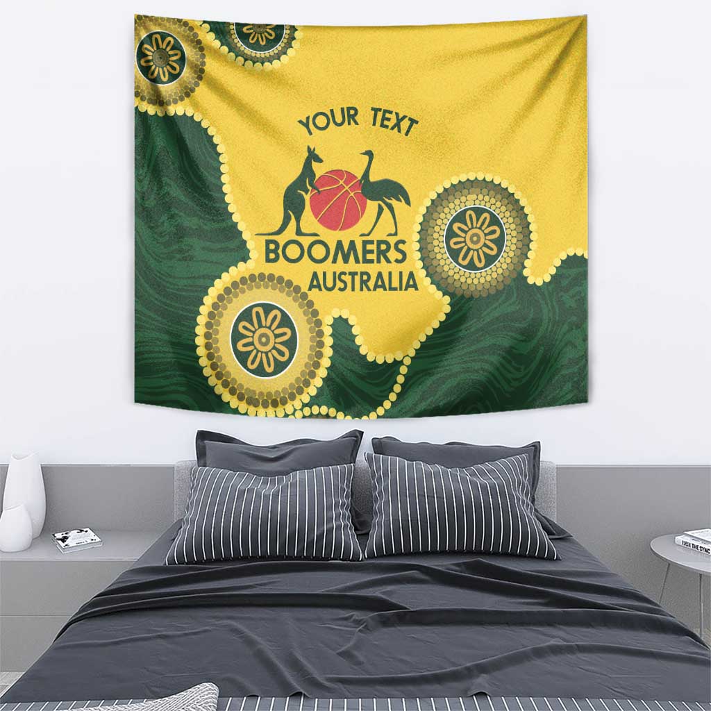 Custom Australia Boomers Tapestry Aboriginal With Marble Pattern - Yellow