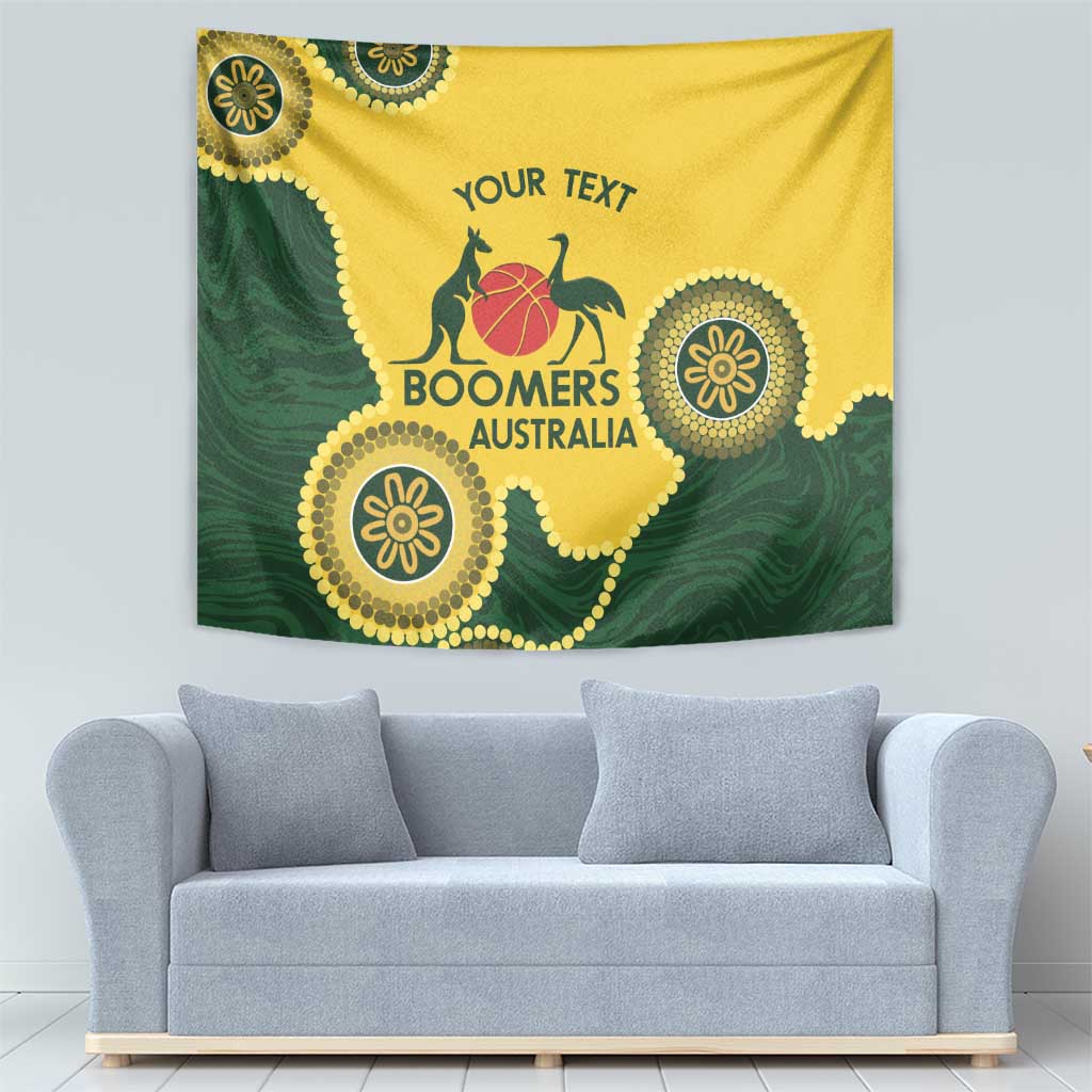 Custom Australia Boomers Tapestry Aboriginal With Marble Pattern - Yellow