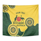 Custom Australia Boomers Tapestry Aboriginal With Marble Pattern - Yellow