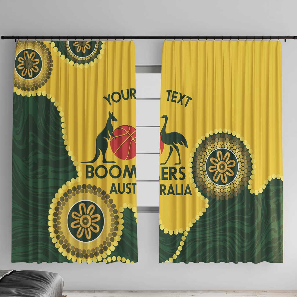 Custom Australia Boomers Window Curtain Aboriginal With Marble Pattern - Yellow