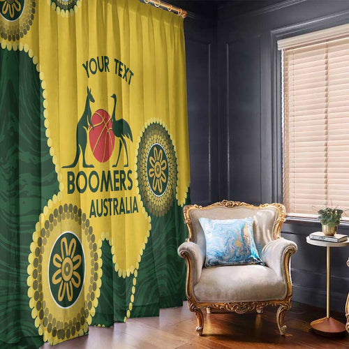 Custom Australia Boomers Window Curtain Aboriginal With Marble Pattern - Yellow