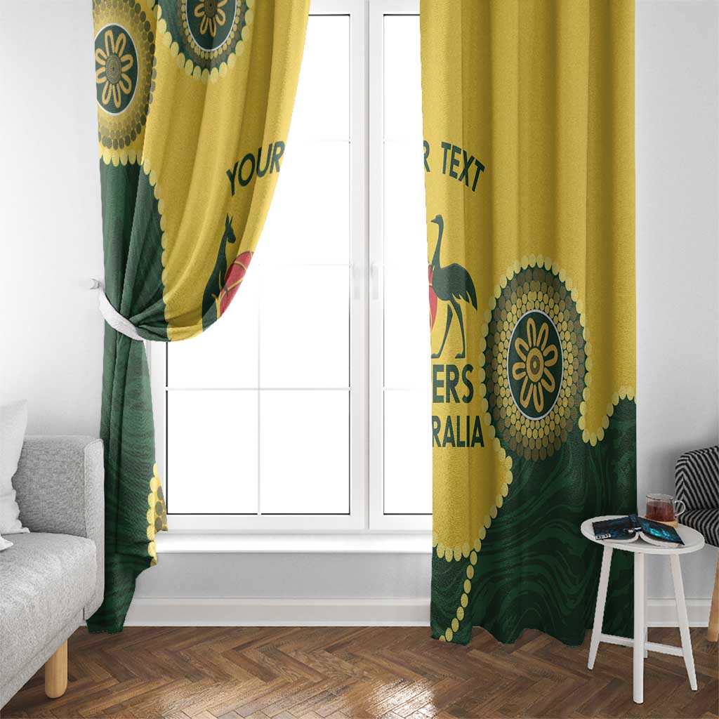 Custom Australia Boomers Window Curtain Aboriginal With Marble Pattern - Yellow