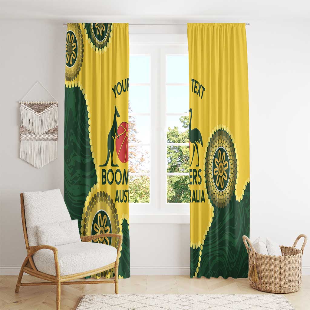Custom Australia Boomers Window Curtain Aboriginal With Marble Pattern - Yellow