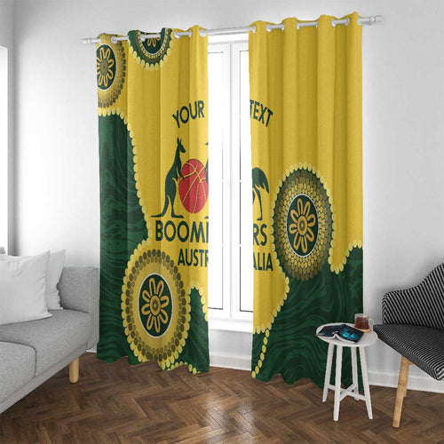 Custom Australia Boomers Window Curtain Aboriginal With Marble Pattern - Yellow