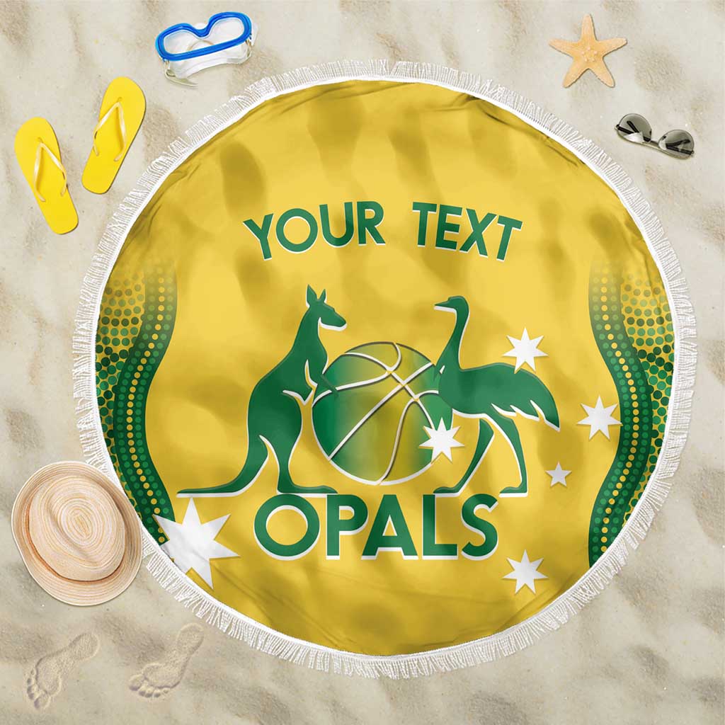 Custom Australia Opals Beach Blanket Indigenous Art