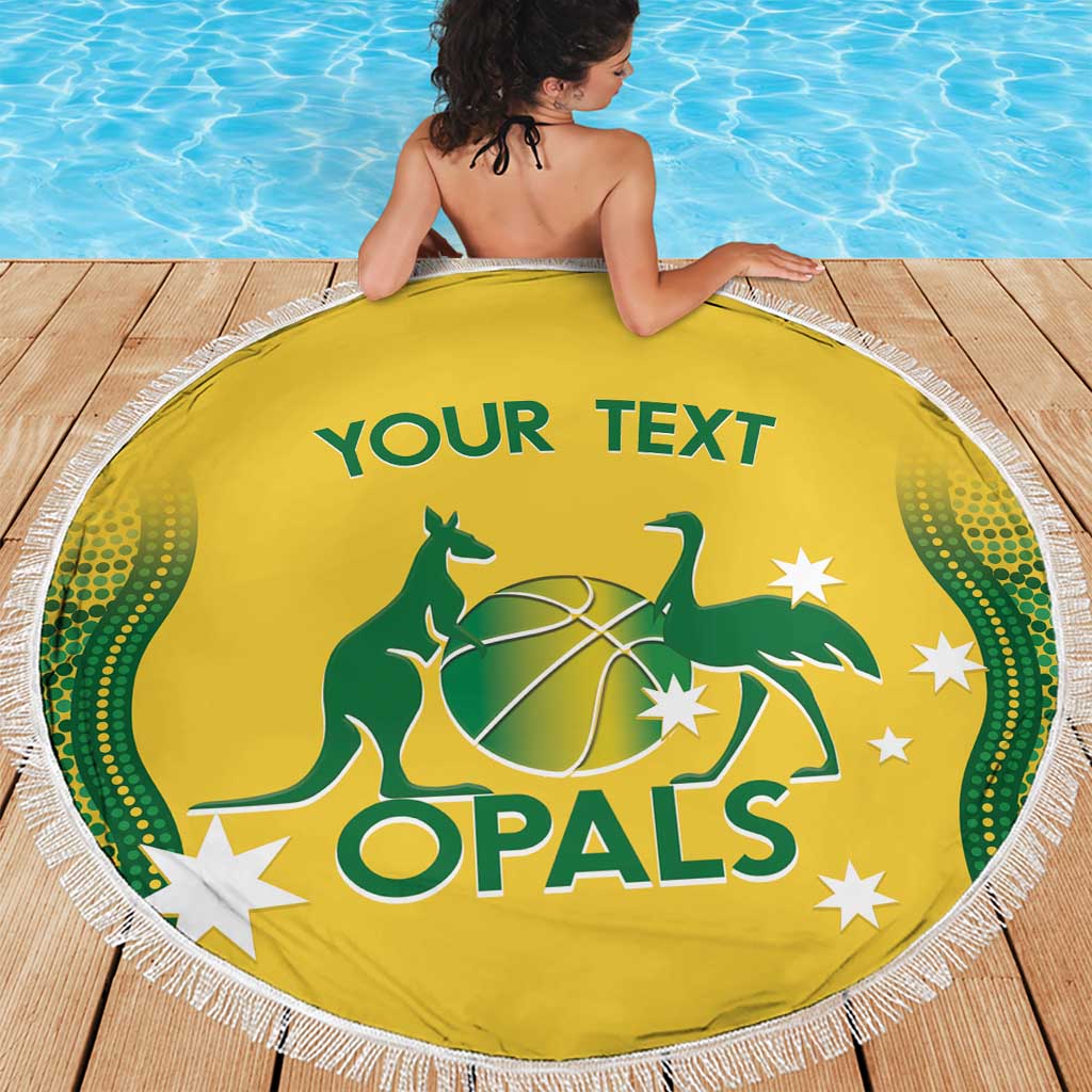 Custom Australia Opals Beach Blanket Indigenous Art
