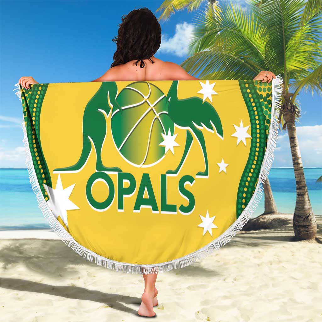 Custom Australia Opals Beach Blanket Indigenous Art