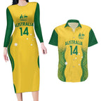 Custom Australia Opals Couples Matching Long Sleeve Bodycon Dress and Hawaiian Shirt Indigenous Art