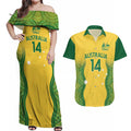 Custom Australia Opals Couples Matching Off Shoulder Maxi Dress and Hawaiian Shirt Indigenous Art