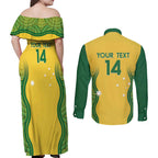 Custom Australia Opals Couples Matching Off Shoulder Maxi Dress and Long Sleeve Button Shirt Indigenous Art