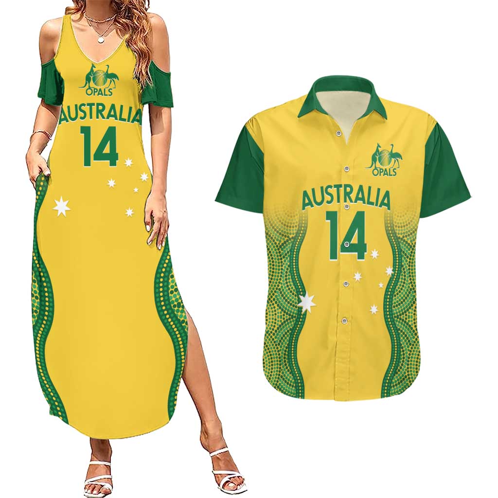 Custom Australia Opals Couples Matching Summer Maxi Dress and Hawaiian Shirt Indigenous Art