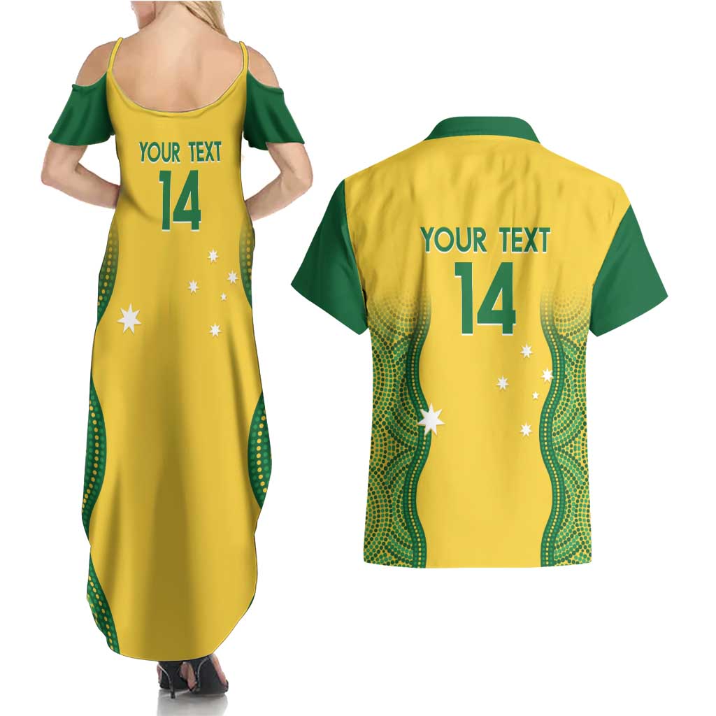 Custom Australia Opals Couples Matching Summer Maxi Dress and Hawaiian Shirt Indigenous Art