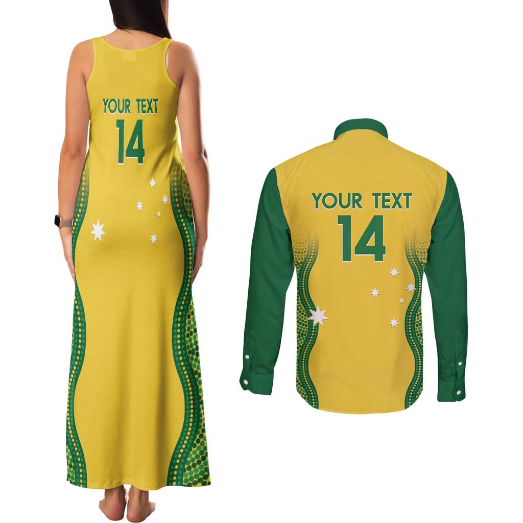 Custom Australia Opals Couples Matching Tank Maxi Dress and Long Sleeve Button Shirt Indigenous Art