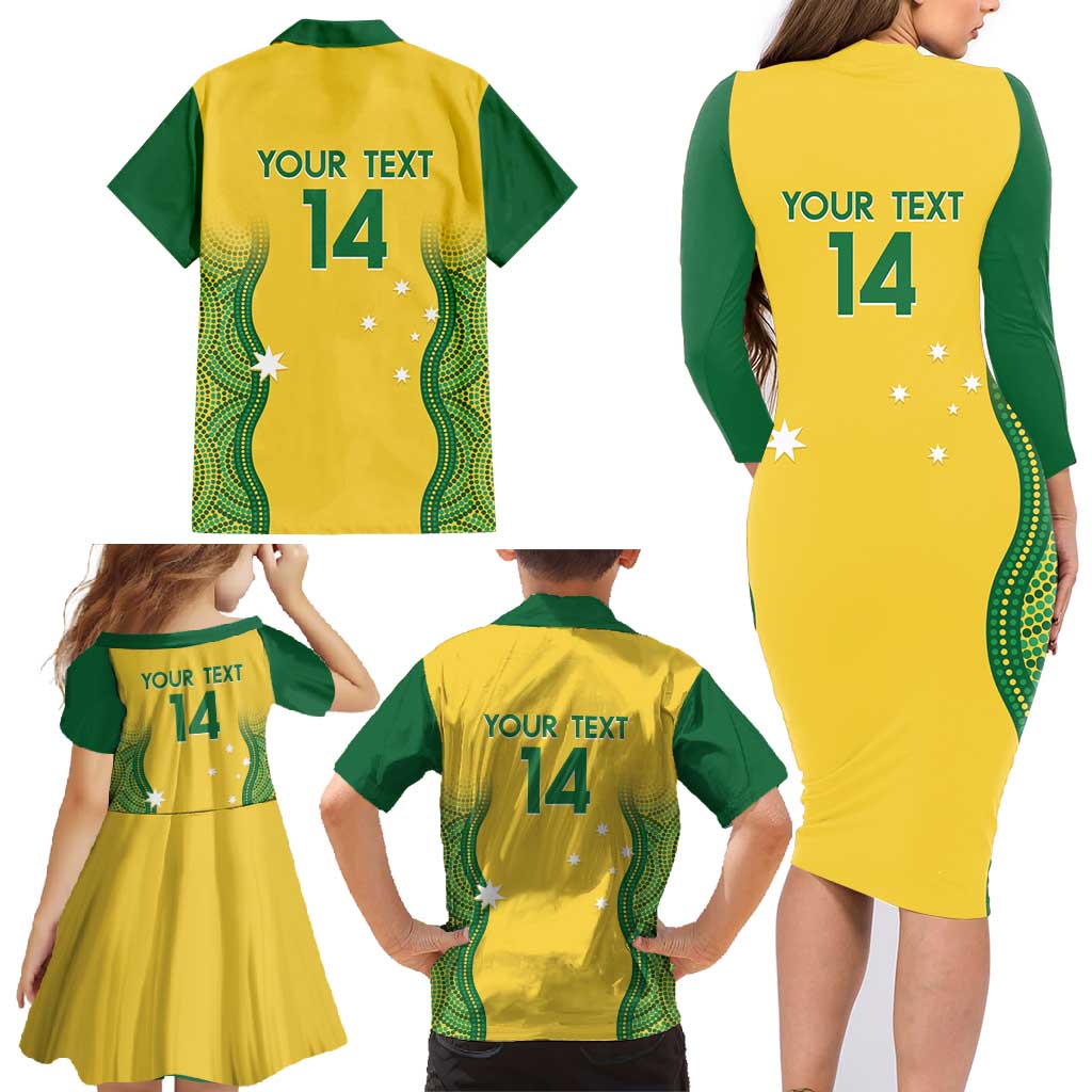 Custom Australia Opals Family Matching Long Sleeve Bodycon Dress and Hawaiian Shirt Indigenous Art