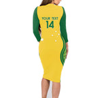 Custom Australia Opals Family Matching Long Sleeve Bodycon Dress and Hawaiian Shirt Indigenous Art