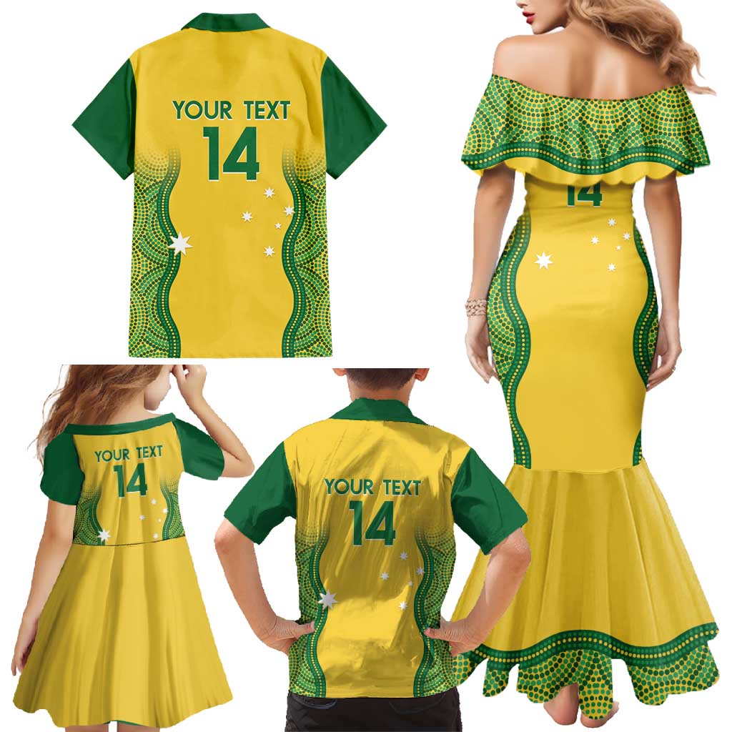 Custom Australia Opals Family Matching Mermaid Dress and Hawaiian Shirt Indigenous Art