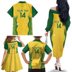 Custom Australia Opals Family Matching Off The Shoulder Long Sleeve Dress and Hawaiian Shirt Indigenous Art