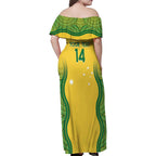 Custom Australia Opals Family Matching Off Shoulder Maxi Dress and Hawaiian Shirt Indigenous Art