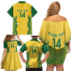 Custom Australia Opals Family Matching Off Shoulder Short Dress and Hawaiian Shirt Indigenous Art